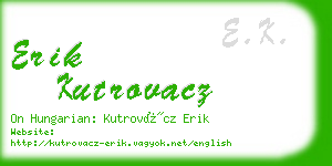 erik kutrovacz business card